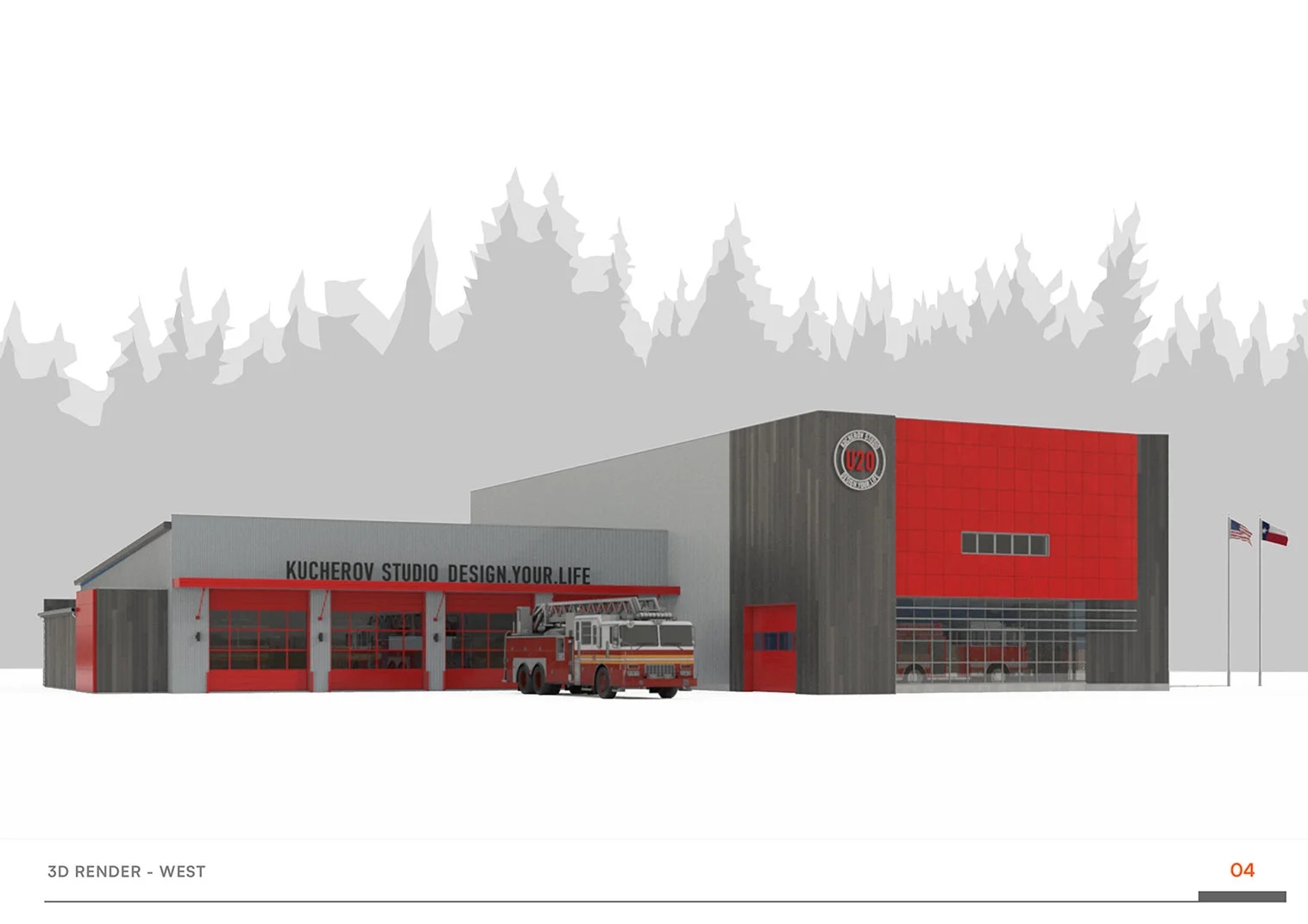 Needham fire station - View 4